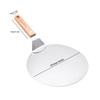 10inch Stainless Steel Pizza Peel Shovel with Wooden Handle Cake Shovel Baking Tools for Cheese Pizza Cutting Kitchen
