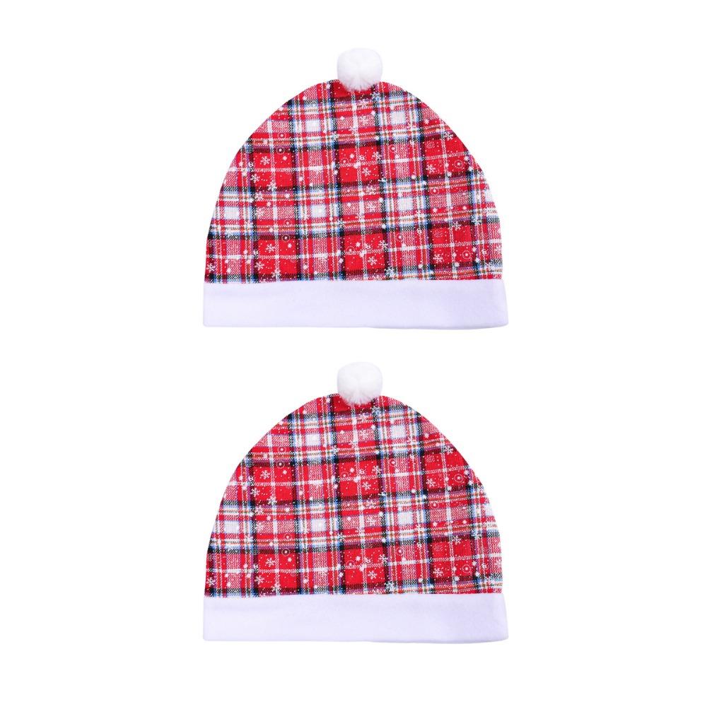 2pcs/set Cartoon Christmas Car Seat Cover Snowman Car Chair Christmas Hat  New Year
