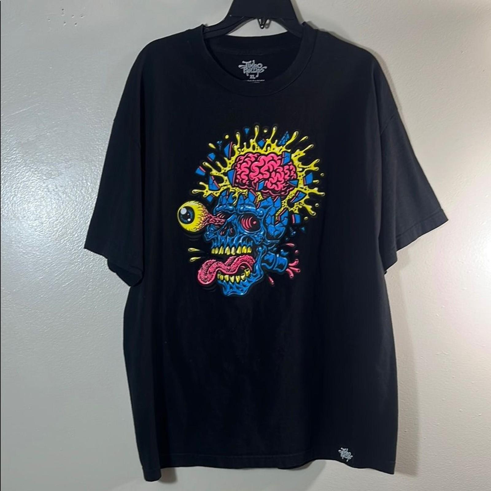 Jimbo Phillips Skullblast Black Graphic Art T-Shirt XL S разноцветный
