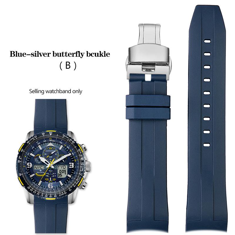 Gumový řemínek k hodinkám pro 2. generaci řady JY8078 JY8075 JY8101 Silikonový řemínek pro Citizen Air Eagle Sky Eag 22mm