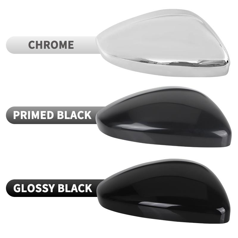 Door Wing Rearview Mirror Cover Cap For Peugeot 208 2008 2012 2013~ Citroen C3 2016~ Chrome/Black Side Mirror Housing