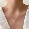 Dongdaemun natural pearl necklace simple metal cold wind personality temperament clavicle chain short URL accessories