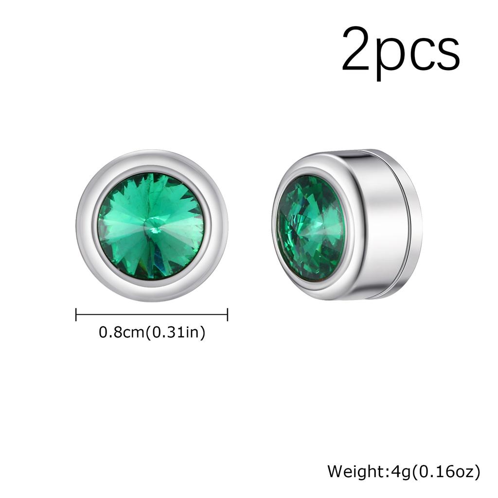Stylish Round Zircon Non Piercing Small Earrings Stainless Steel Magnetic Ear Studs Clips for Men Punk Fashion Jewelry Gifts