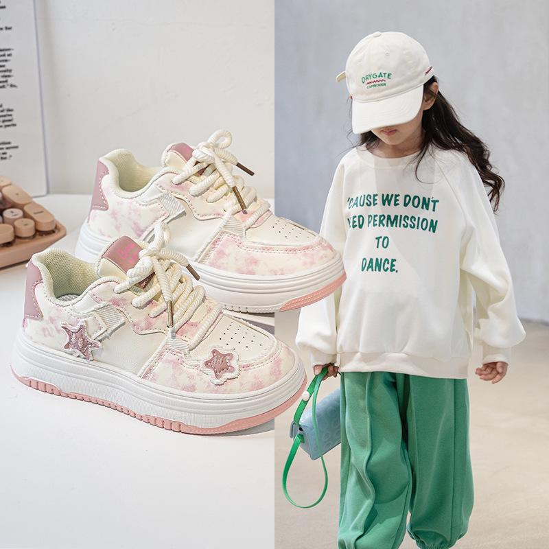 2025 Kids' Lightweight Sneakers: Spring/Autumn Thick Sole Running Shoes for Girls