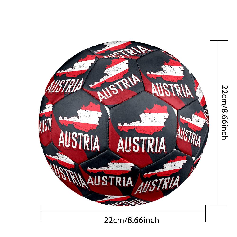Austria Football Printed Size 5 Soccer Ball Wear Resistant Standard Adult Training Football Fan Gift for Indoor Outdoor Match Sports