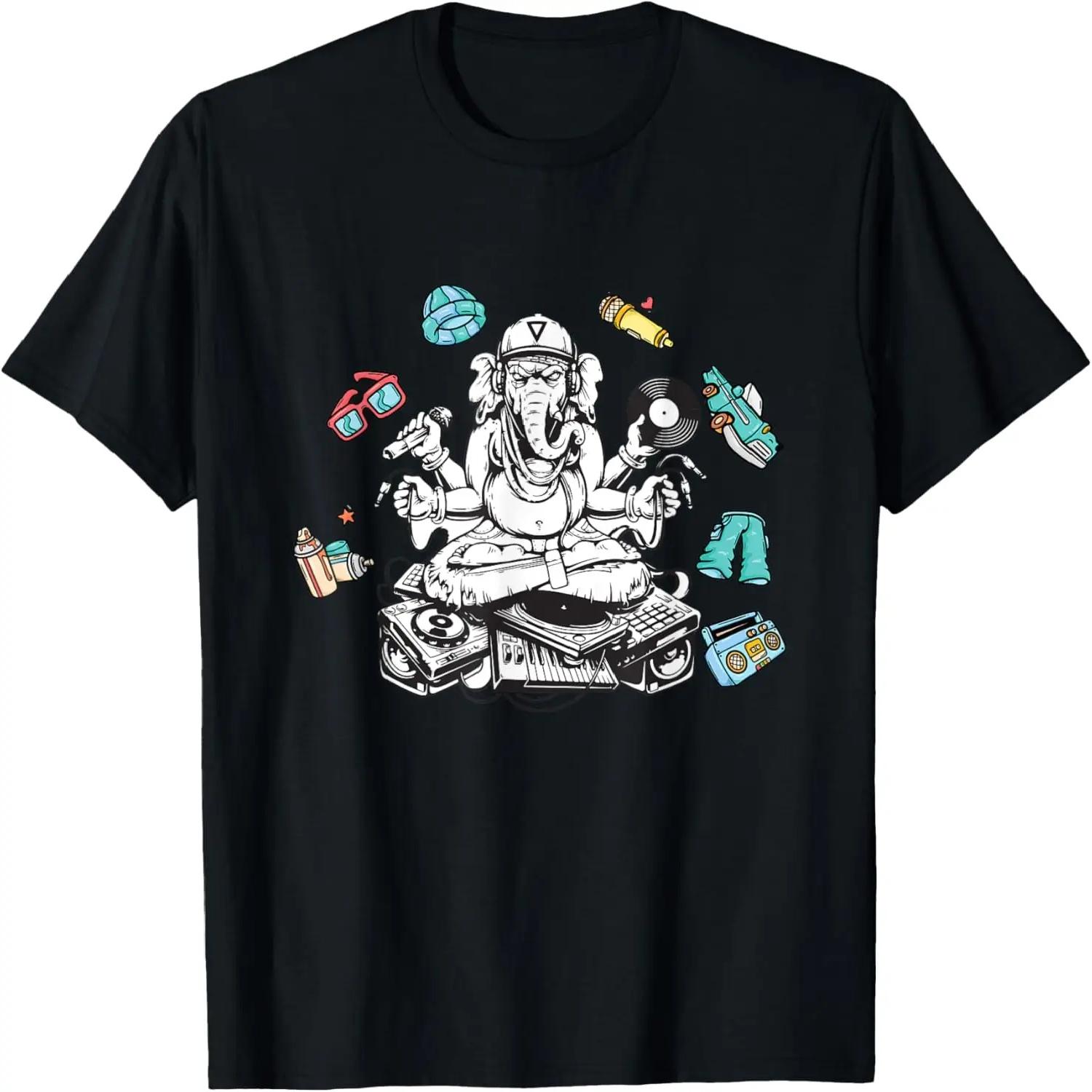 

Ganesha 90s _ Microphone DJ Record _ Graffiti 90s Music T-Shirt XXXXXL чорний