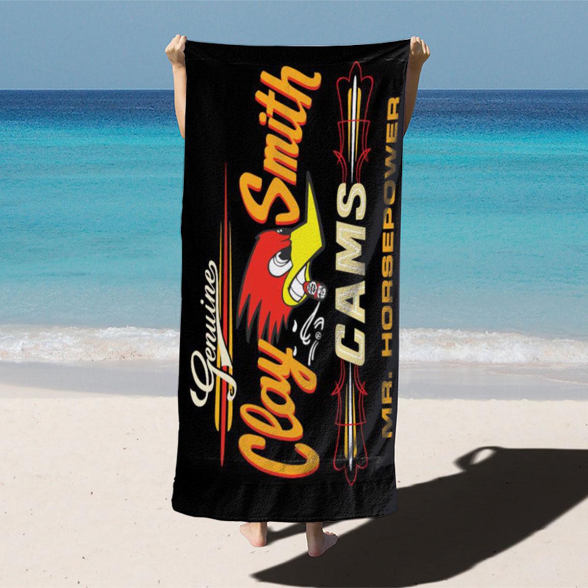 

Classic Hot Rod Style Flat Print Beach Towel Cool Red Bird Graphic Bath Towel for Beach Party Travel Lounge Accessories W40*H60(CM)