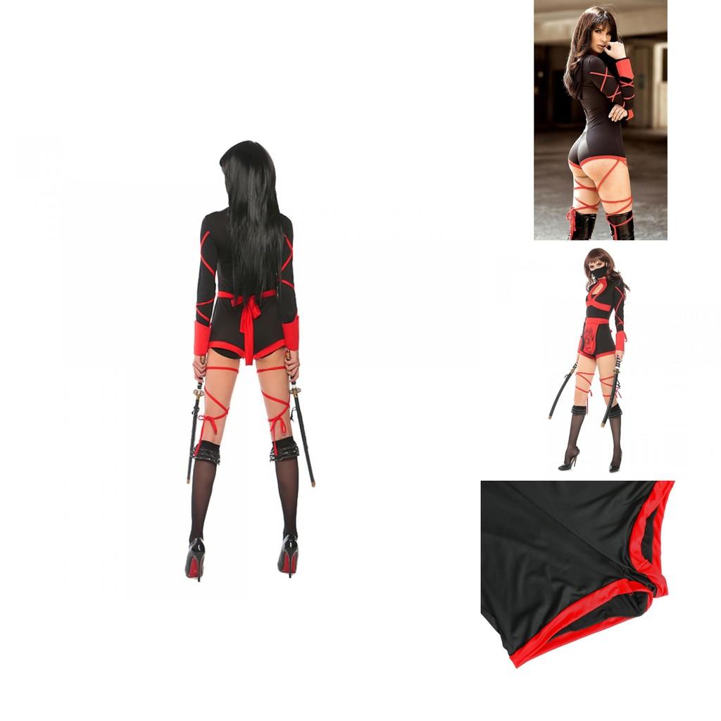 Stylish Women Ninja Cosplay Jumpsuit For Halloween Costume And Party Wear