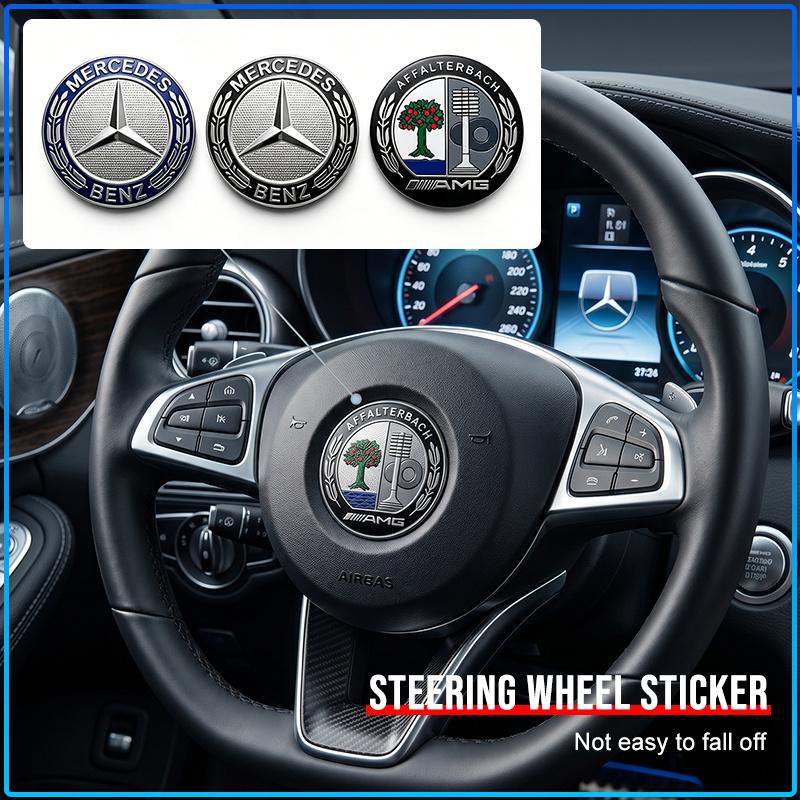 For Mercedes Benz AMG A B C E G R S CLA CLK Class GLA GLC GLE GLK C200 C200L C230 C240 Car Steering Wheel Sticker Badge Decoration Auto Accessories