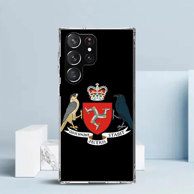 Isle of Man Coat of Arms Soft Cover for Samsung Galaxy S25 Edge S26 S24 S23 Ultra Phone Case S22 S21 Plus S20 FE Print Pattern S