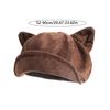 Trendy Cat Ear Beret Hat Suede Multicolor Octagonal Cap Versatile Keep Warm Newsboy Cap Autumn Winter