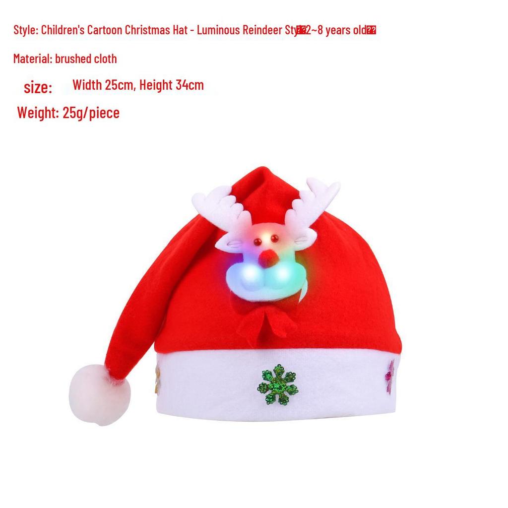 Light-Up Christmas Hat for Adults & Kids - Festive Party Decoration