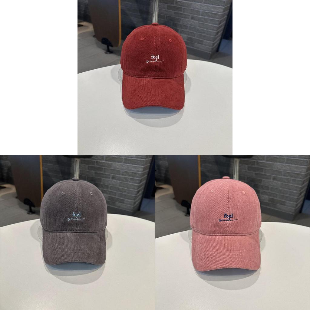 Han Style Alphabet Embroidered Cotton Baseball Cap With Sun Protection For Casual Wear