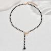 New Imitation Pearl Tassel Necklace for Women Black White Color Beads Choker Necklace Gift for Friend Wholesale Dropshipping