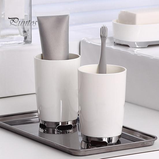 Bathroom Tumbler 300ml Toothbrush Cup Large Capacity Electroplating Thickened Letter Toothpaste Pattern Wide Caliber Household Holder for Home