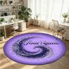 Space Celestial (103) Theme Round Crystal Velvet Rug Custom Name Text Personalized Floor Mat Home Decor Non Slip Crystal Carpet