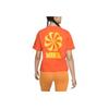 Nike X Atmos Pink Collaboration  Nsw Circa Series Letter Pattern Printed Crew Neck Short Sleeve T-Shirt Women Tops Orange DV1380-817