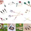 1/12 Dollhouse Miniature Simulation Hoe Farm Axe Spade Shovel Hoe Rake Watering Pot Hammer Farm Gardening Tools Accessories Set