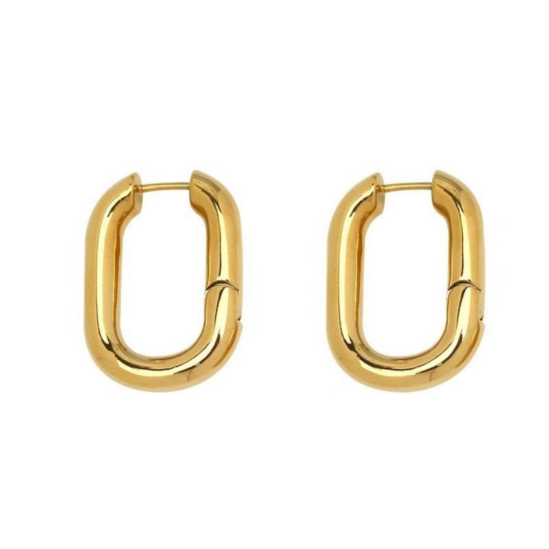 

Wearring 2026 New European and American Retro Exaggerated Hollow Oval Earrings for Women with Niche Design and High-End Feel Golden Pair