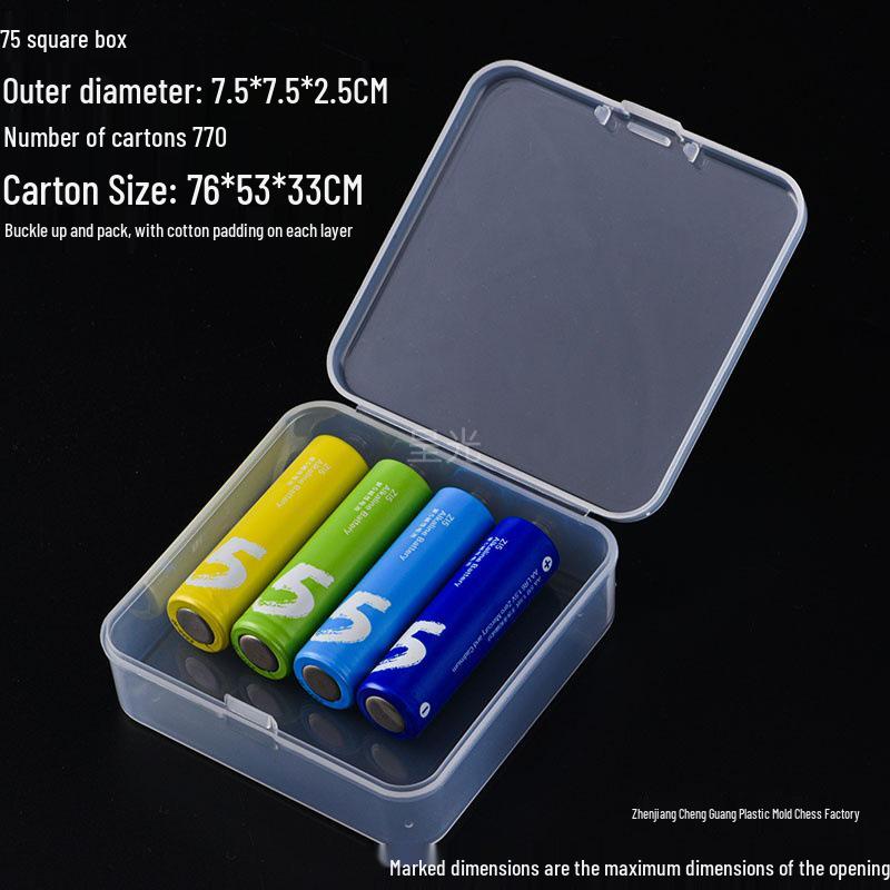 Transparent Small Square Plastic Box for Earphones, Jewelry, Beads, and Small Parts Storage (24-85)