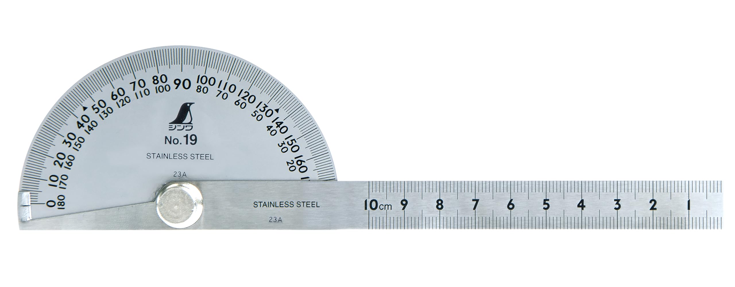 

Shinwa Sokutei Silver Protractor 62480 No.19 срібний