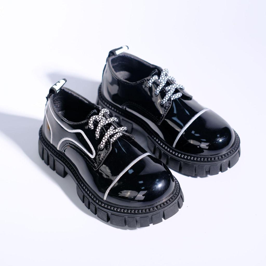 Children's 2025 Thick-Soled British-Style Leather Slip-On School Shoes
