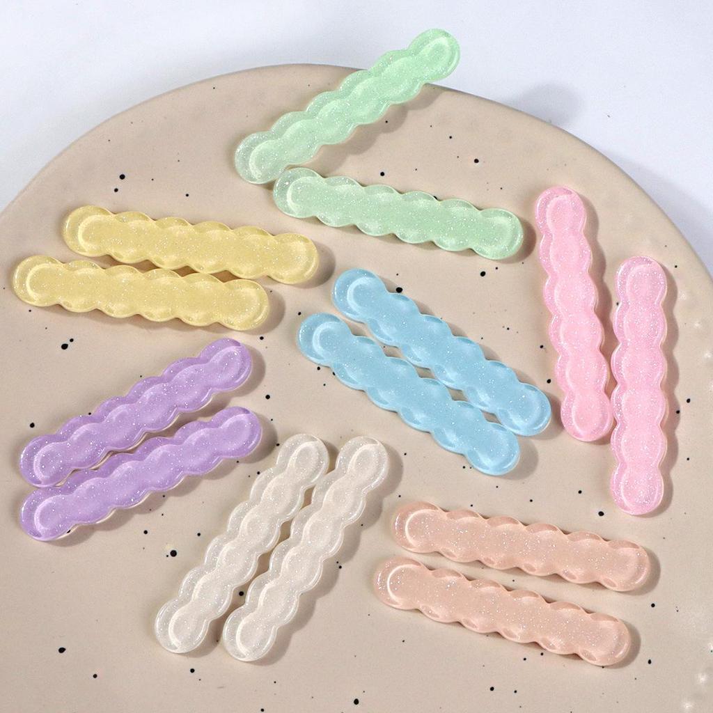 Shiny Glitter Geometric Oval Hair Clips for Women