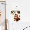 Festive Home Decor Christmas Squirrel Switch Sticker, Decorative Wall Decal for Light And Socket Room Accessory Panels, Removable PVC Art Bedroom