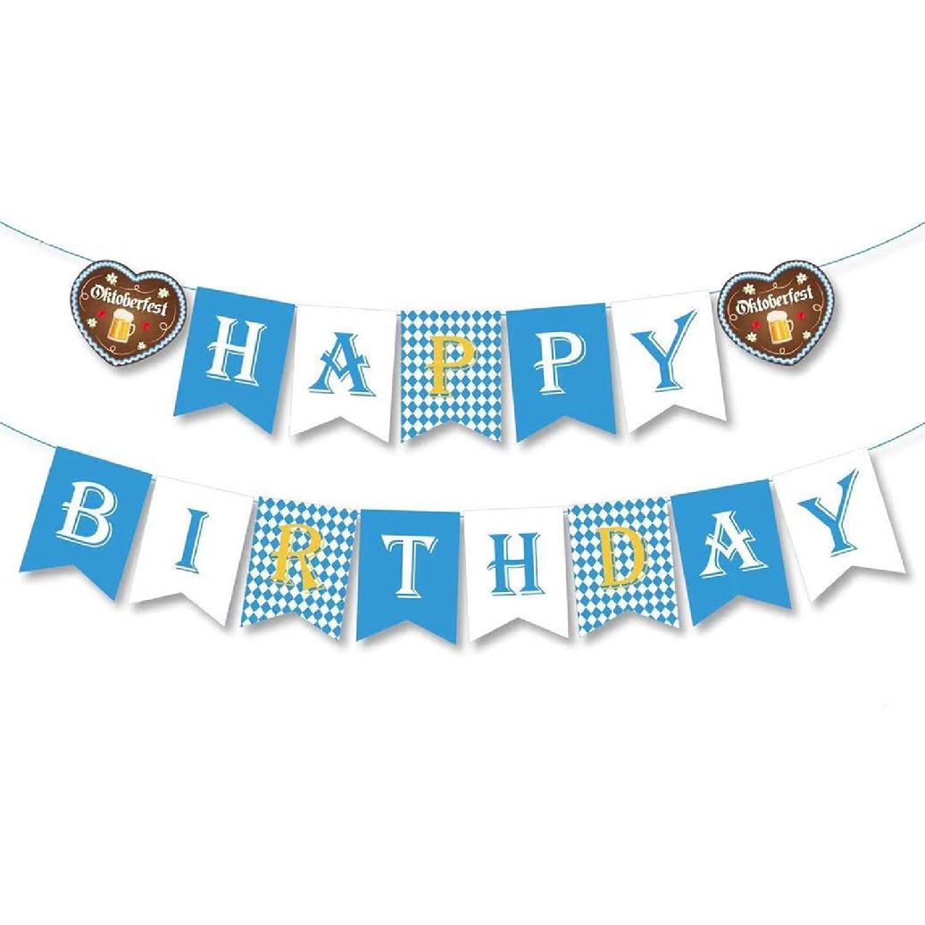 Oktoberfest & Birthday Banner, 2pcs Eco-Friendly Paper Banners, 6ft Each, Perfect for Oktoberfest & Birthday Parties