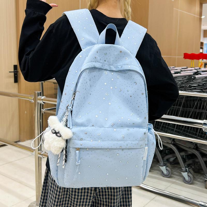 Schoolbag, Japanese-style Star Backpack, INS style student backpack, large capacity, high-appearance double shoulder backpack, school bag for middle