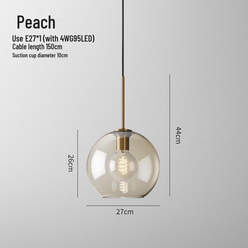 Nordic Industrial Glass Pendant Light for Cafe/Bar