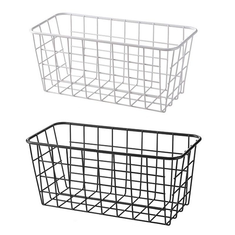 Kitchen Storage Rack Bathroom Seasoning Punch-free Office Dormitory Storage Basket Bathroom Wall-mounted Rack Hanging Basket