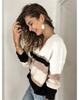 Autumn and winter striped new striped knitted sweater women's European and American knitted V-neck knitted pullover sweater women