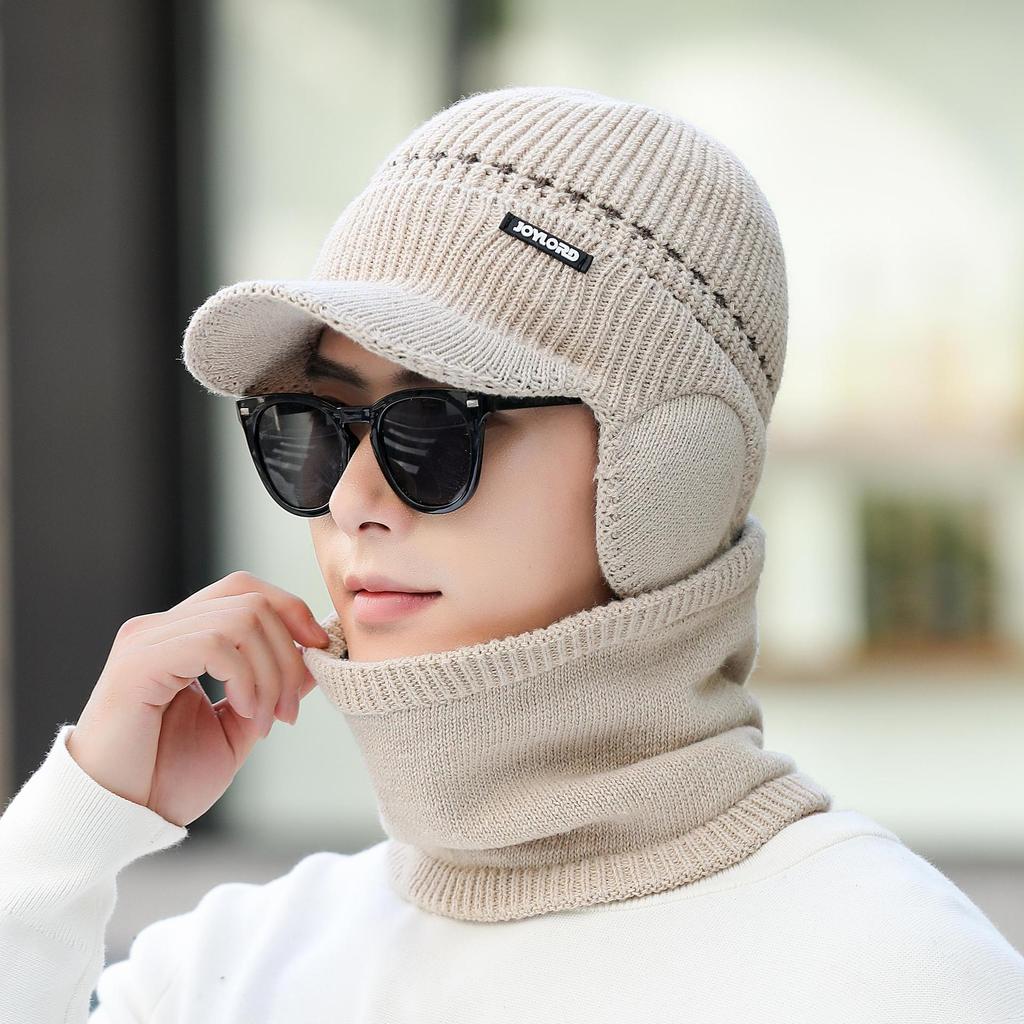 Velvet Black Hat Knitted Hat Woolen Hat Men's Winter Cold Hat Warm Wenling Plus Velvet Thickening