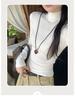 T-shirt Invernale da Donna Grigia a Collo Alto Slim-Fit Manica Lunga - Stile Trendy 2026