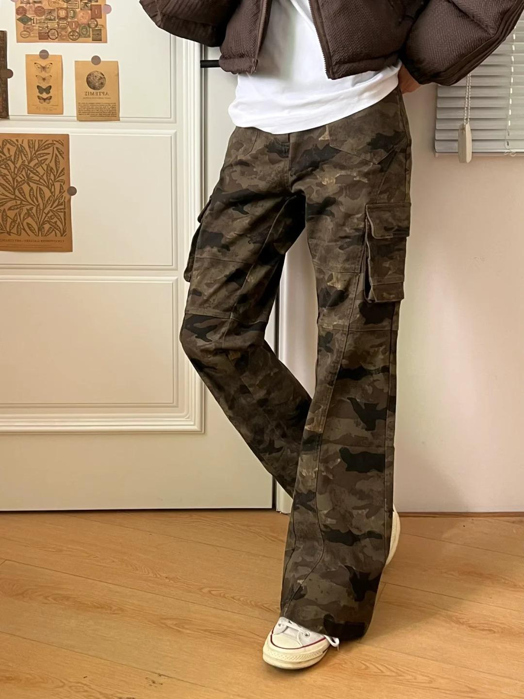 

Men s Camouflage Slim Fit Cargo Pants with Multi-Pocket Straight Leg and Comfortable Micro Flare Design 3XL камуфляжний