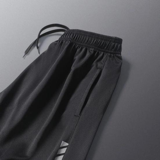 Short Pants Striped Print Versatile Straight Fit Trendy Male Casual Beach Sweatpants Streetwear