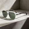 Fashion metal double beam plate sunglasses men's and women's polarized sunglasses sun protection driving glasses simple plate glasses