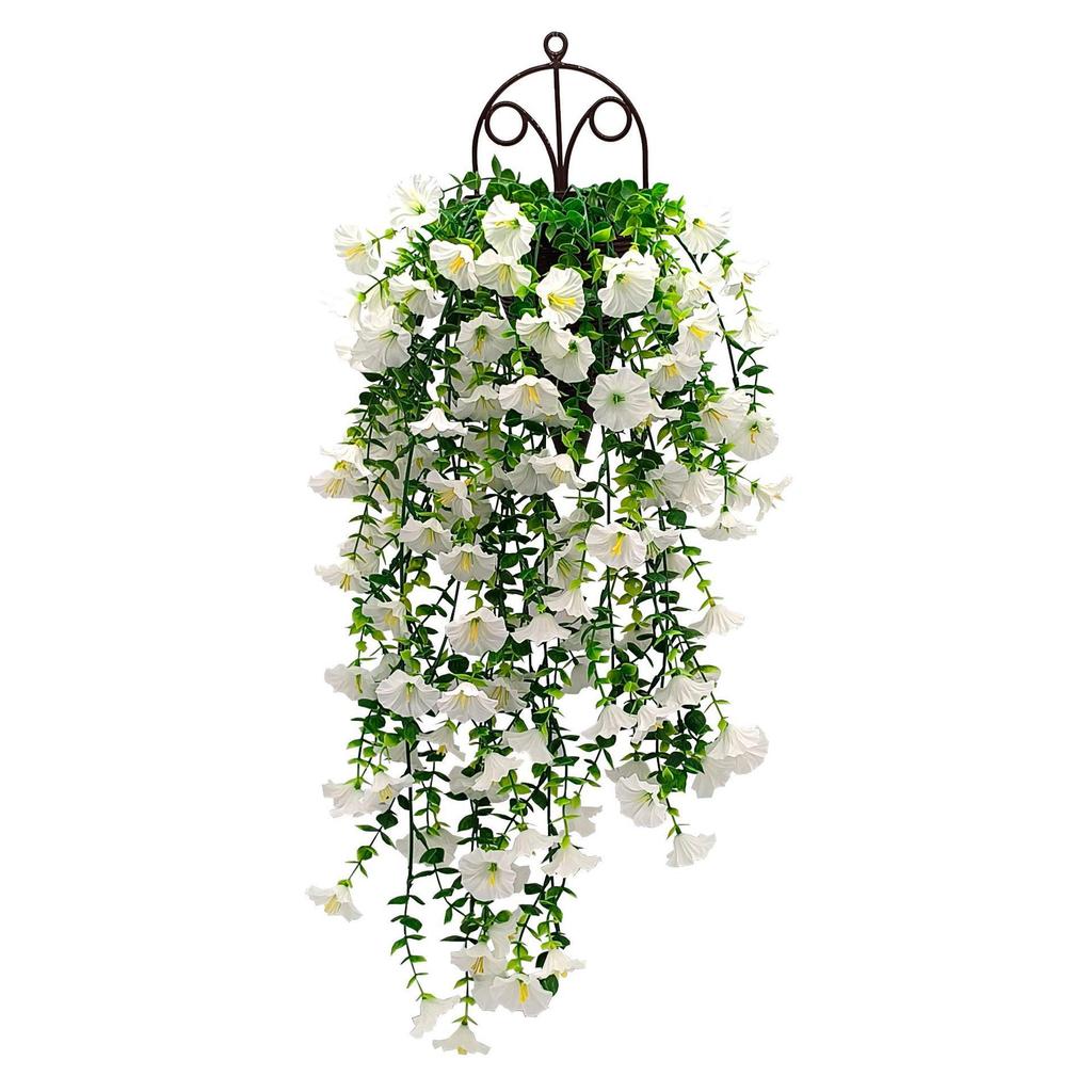 69-Mesh Eucalyptus Flower & Trumpet Hanging Basket for Outdoor Garden Decor
