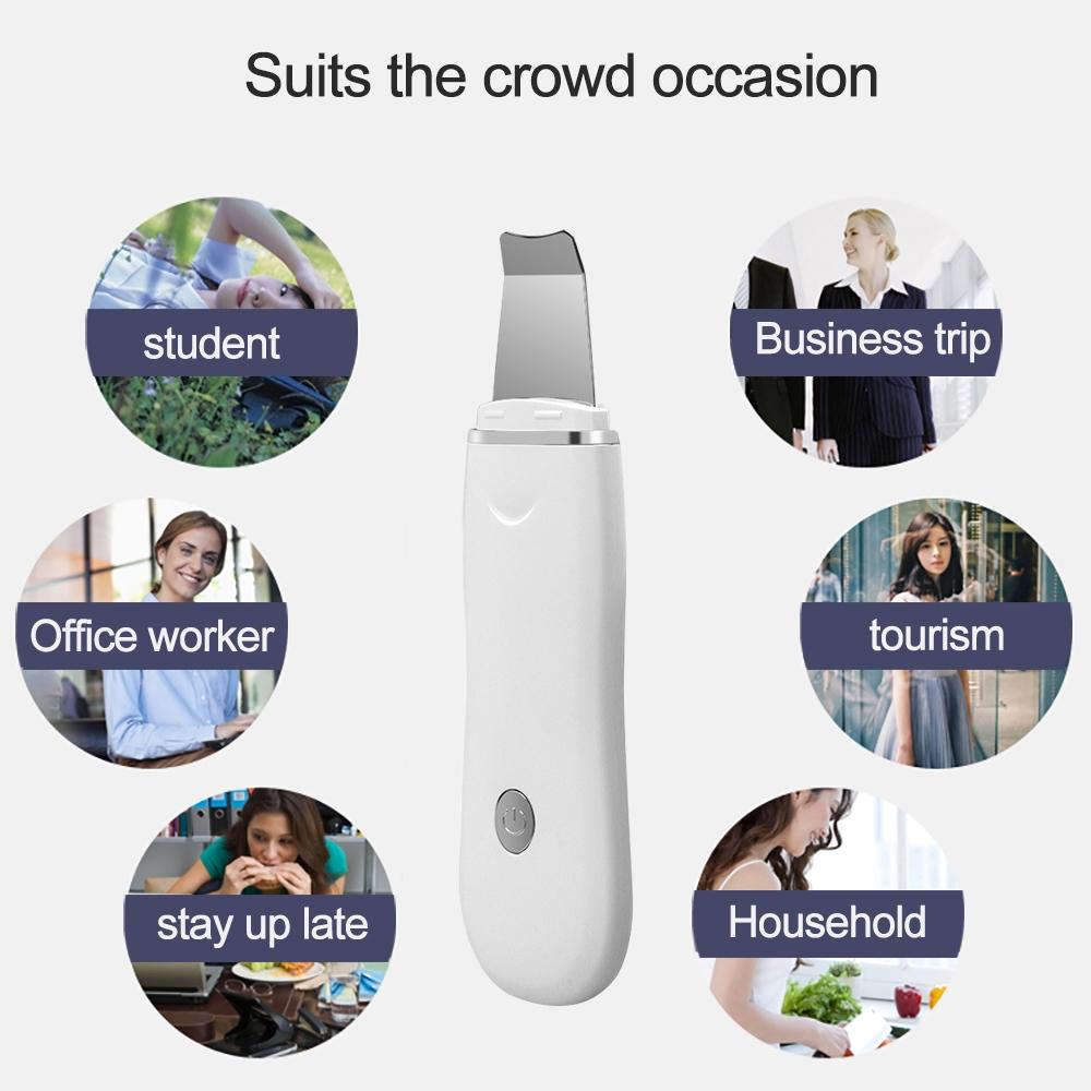 Rechargeable Ultrasonic Face Skin Scrubber Facial Cleaner Peeling Facial Blackhead Removal Pimples Pore Black Spot Clean