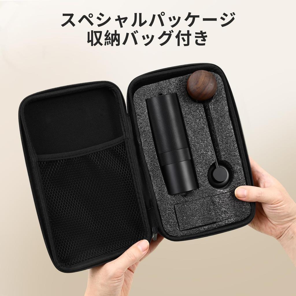 MAVO Wizard Hand Coffee Grinder, Adjustable Coarseness, Pentagonal Conical Metal Blades, CNC Stainless Steel Burrs, 20g Capacity, Silver