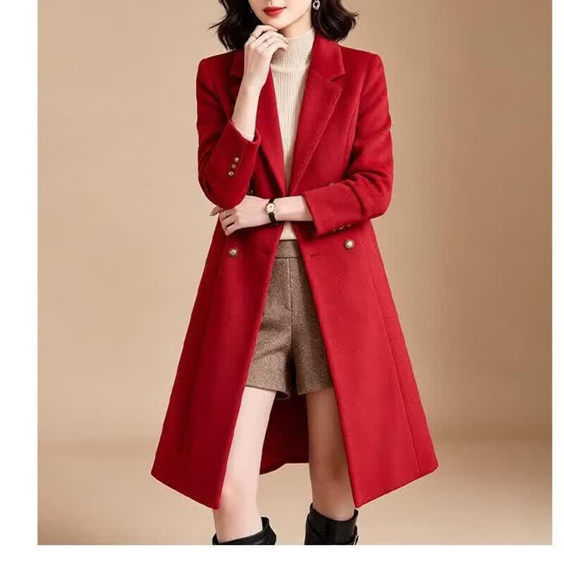 Women's Double-Breasted Lapel Long Coat