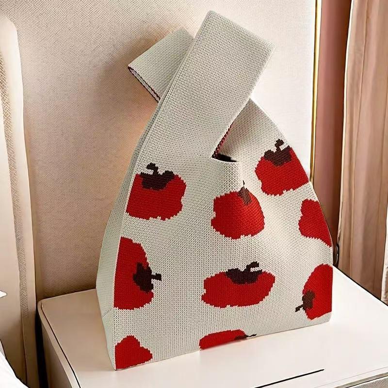 Festive Knit Souvenir Tote: Versatile Casual Handbag & Classic Storage Bag