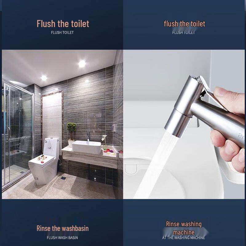 Deer 304 Stainless Steel Pressurized Toilet Bidet Sprayer