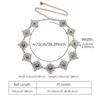 Women's Heavy Industry Exquisite Carving Chinese Knot Palace Style Heavy Metal Waist Chain Retro Fashionable Dress Turquoise Belt