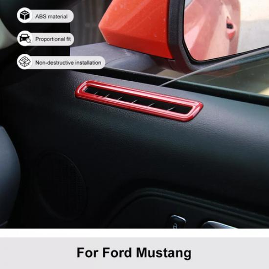 For 2015-2025 Ford Mustang ABS Red Interior Side Door Air Vent Outlet Trim Cover