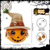2Pcs Halloween Pumpkin Resin Figurine Horror Hat Ghost Craft Home Decoration Pumpkin Garden Statue for Home Living Room Outdoor