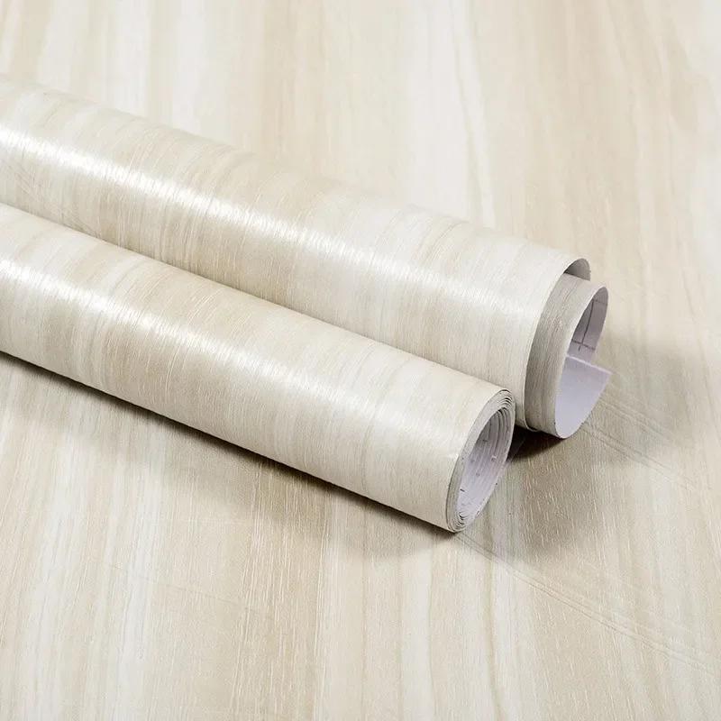 Wasserabweisende Holz-Vinyl-Wandverkleidung Rolle Selbstklebende Dekor Kontaktpapier Türen Schrank Schreibtisch Moderne Möbel Dekorativer Aufkleber