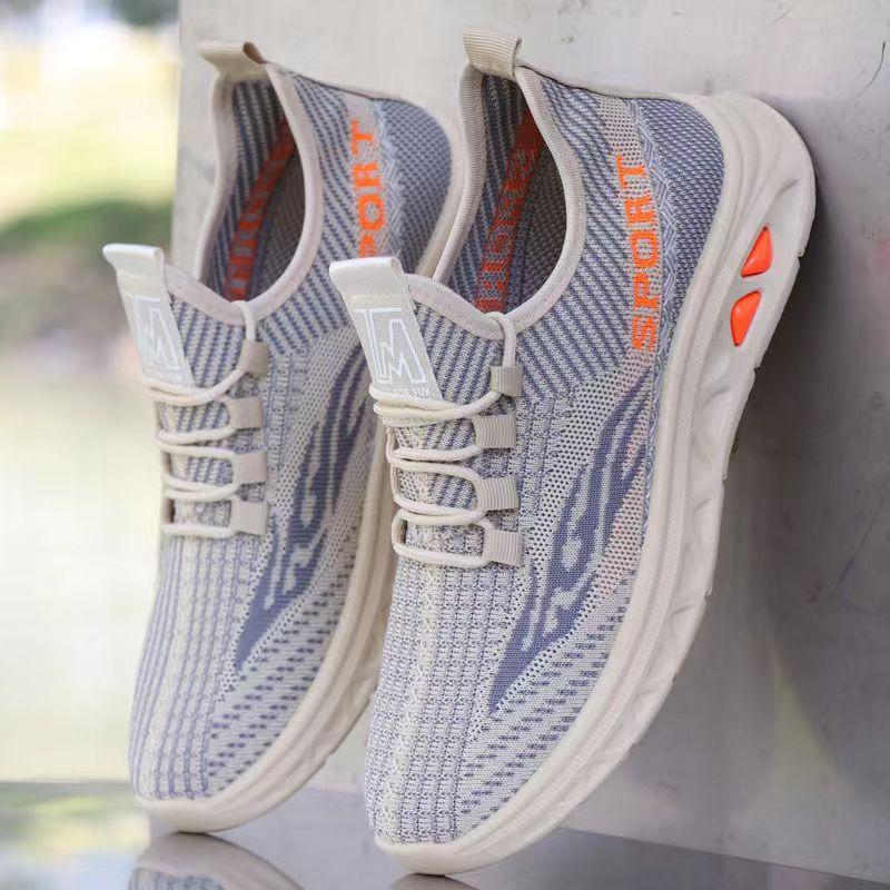 Men's shoes are breathable and lightweight in summer, men's soft-soled fly-woven mesh shoes, lazy shoes, one pedal, driving shoes