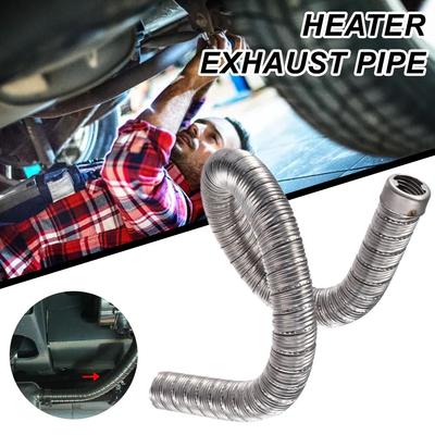 60cm Heater Exhaust Pipe Threaded Type Silver Stainless Steel For Eberspacher Webasto Air Heater Hose Accessories T5O1